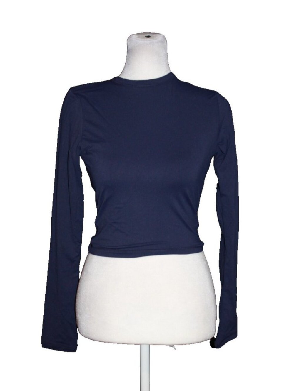 Quinsen Fit & Comfort Size Size S Blue Shirt Top Long Sleeve Open-Back NEW